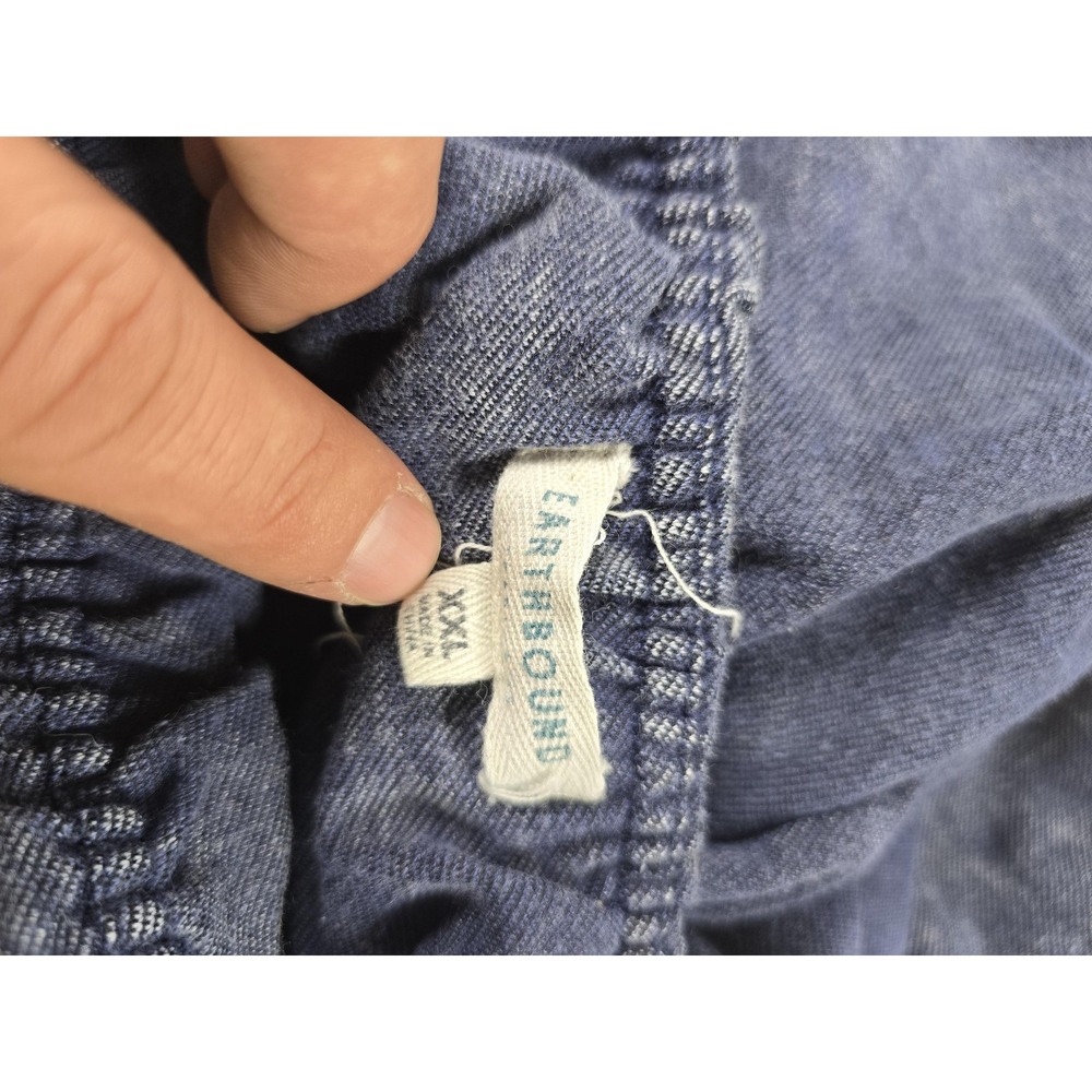 Earthbound Pants Womens XXL Blue Flare Sweatpants Bell Bottom Knit Lounge Casual - Picture 2 of 9